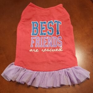 NWOT - Pink Dog Dress with Purple Tulle Skirt